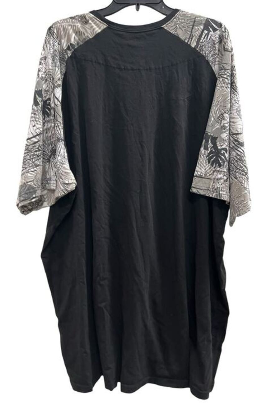 Winston black tropical print palm  short sleeve book and tall sz 5X XXXXXL